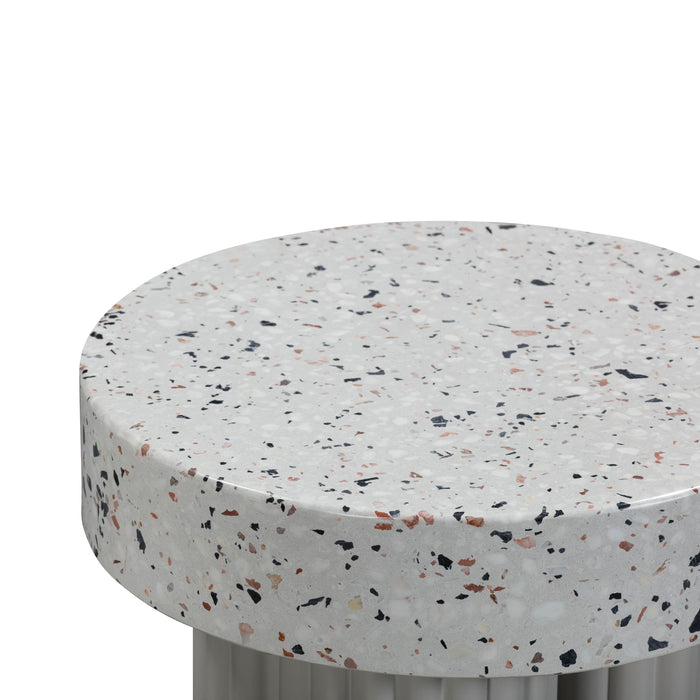 Clover Faux Terrazzo Indoor / Outdoor Round Side Table