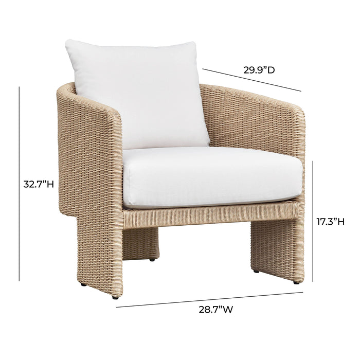 Alexa Cream Performance Fabric Outdoor Armchair