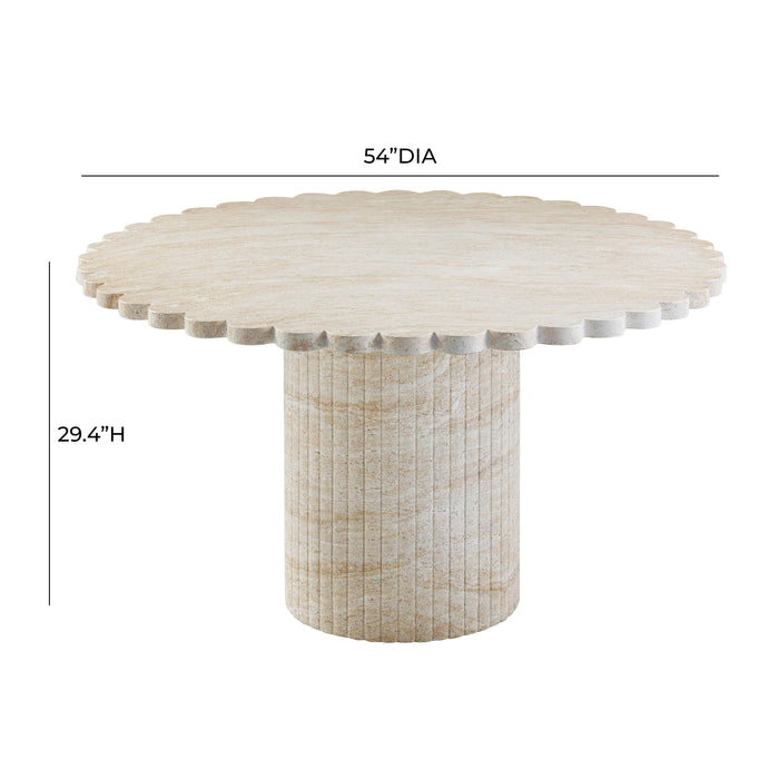 Blossom Washed Travertine Finish Indoor / Outdoor 54" Round Dining Table