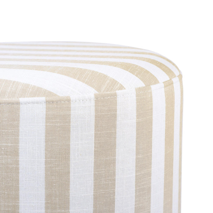 Dex - Striped Linen Ottoman