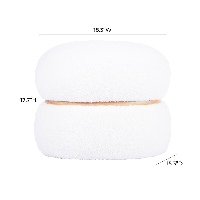 Helga - Vegan Shearling Oval Ottoman