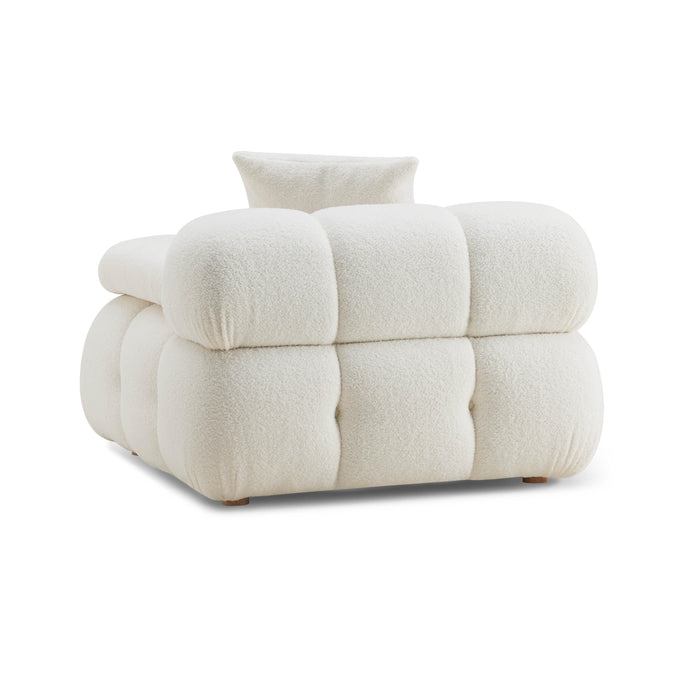 Calliope Cream Vegan Shearling Modular Armless Chair