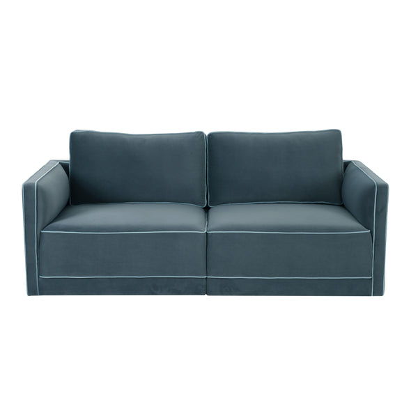 Willow Misty Blue Modular Loveseat