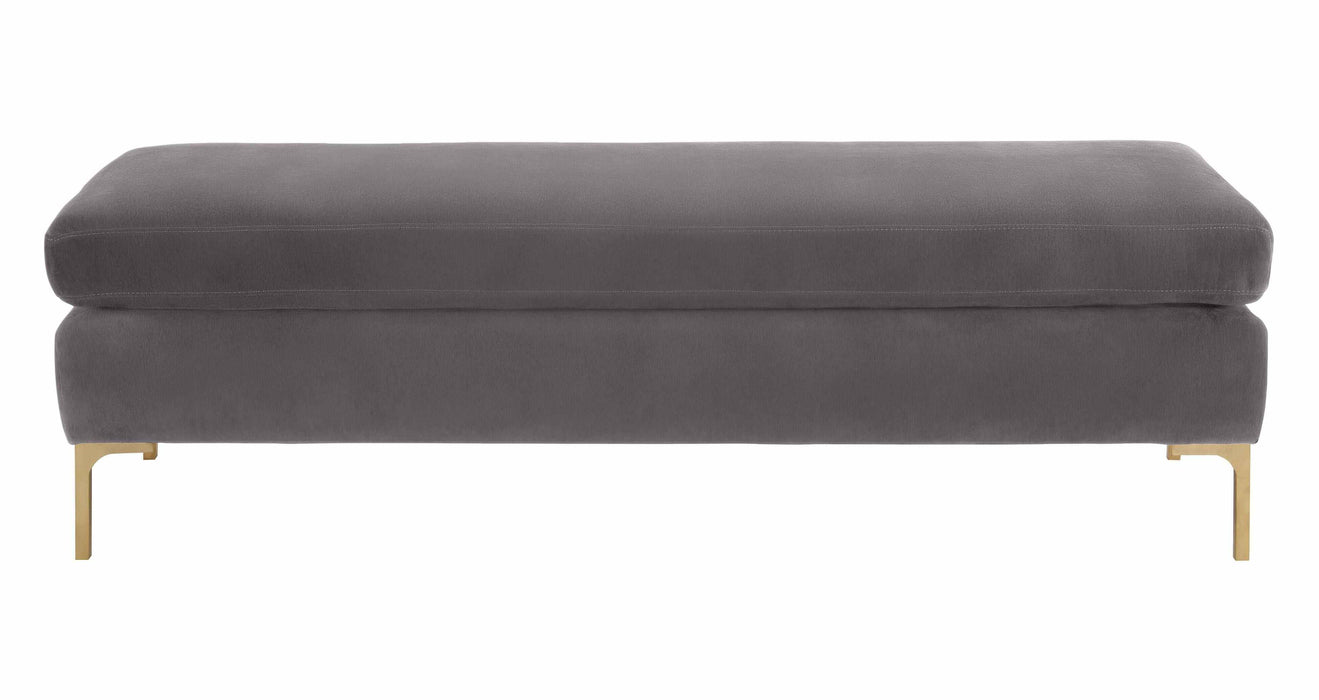 Delilah - Velvet Bench - Gray