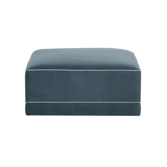 Willow Misty Blue Ottoman