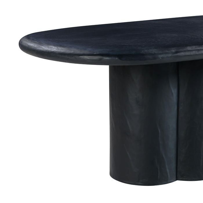 Elika - Faux Plaster Oval Dining Table