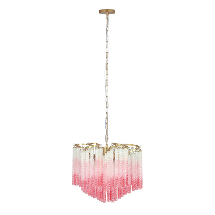 Ananya - Ombre Glass Chandelier - Gold / Pink