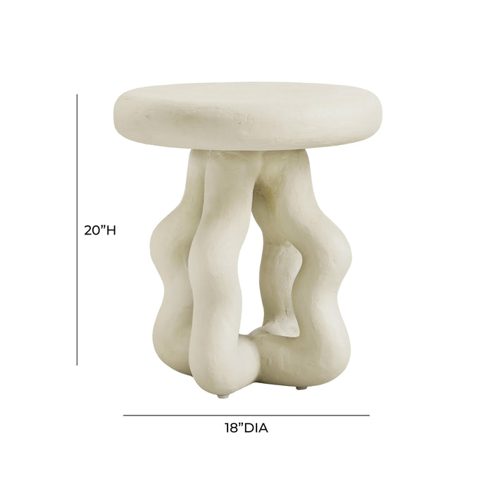 Maddie Cream Textured Side Table