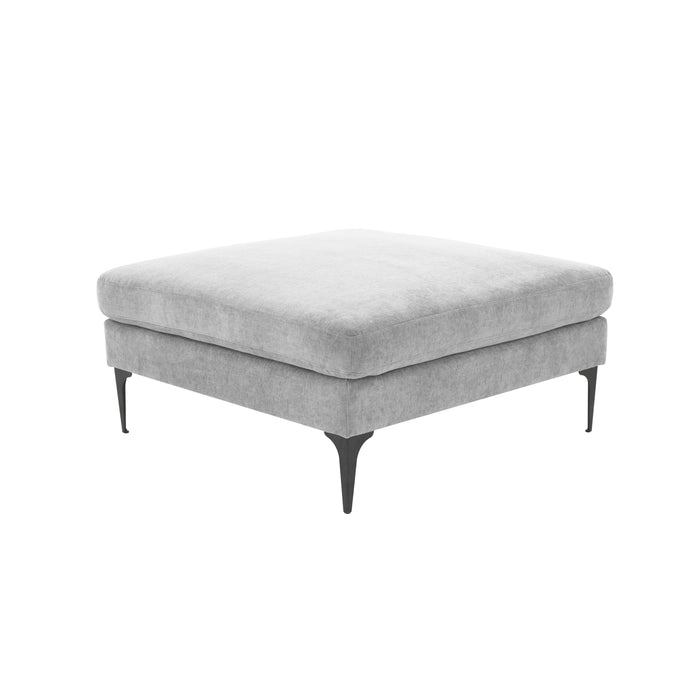 Serena - Velvet Ottoman With Black Legs