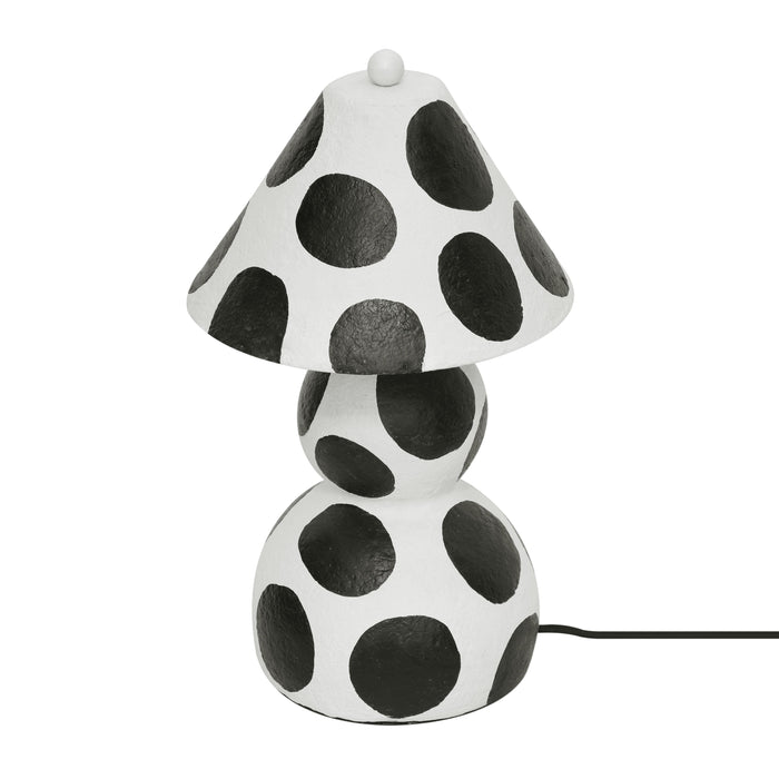 Lerici Black and White Papier Mache Table Lamp