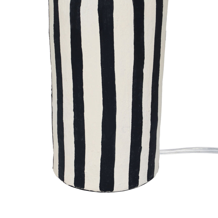 Maiori - Striped Papier Mache Table Lamp