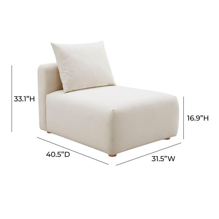 Hangover Cream Performance Linen Modular Armless Chair