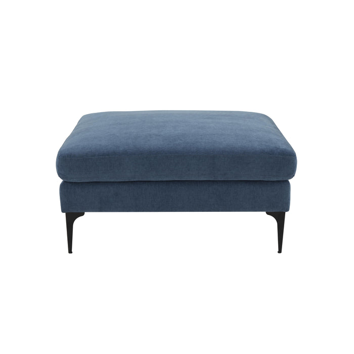 Serena - Velvet Ottoman With Black Legs