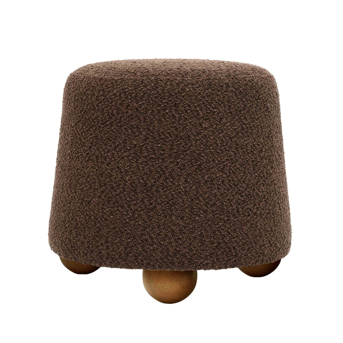 Jaine Chocolate Brown Boucle Stool