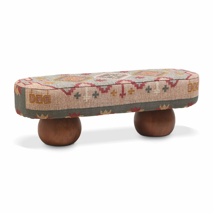 Rizi Textured Wool Upholstered Bench