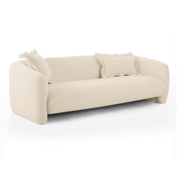 Lou - Textured Fabric Sofa - Sandstone