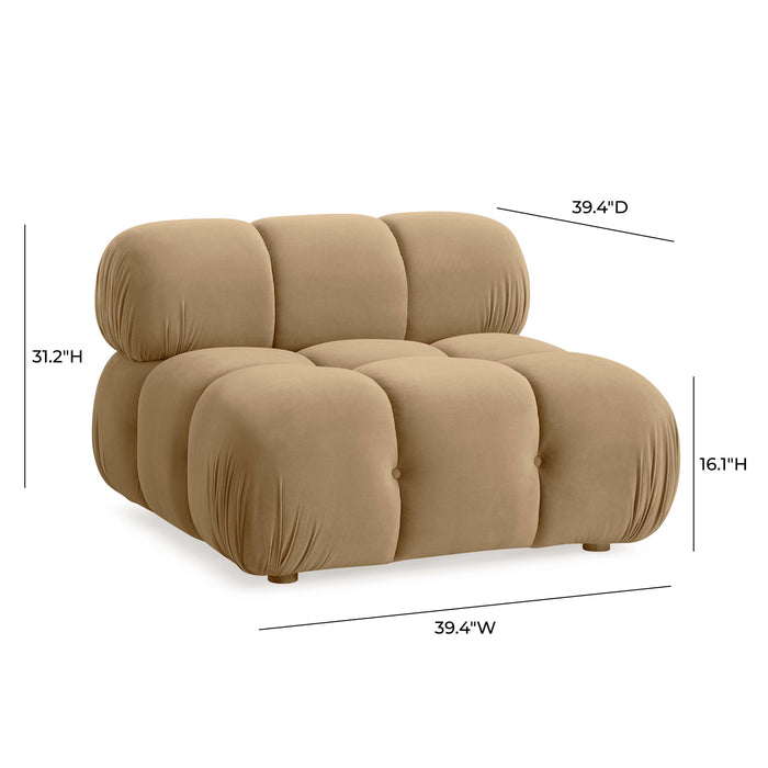 Calliope Cafe Au Lait Performance Velvet Modular Armless Chair