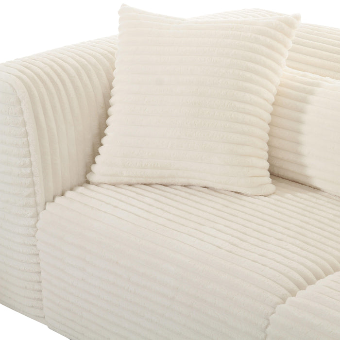 Tarra - Fluffy Oversized Corduroy Modular Loveseat