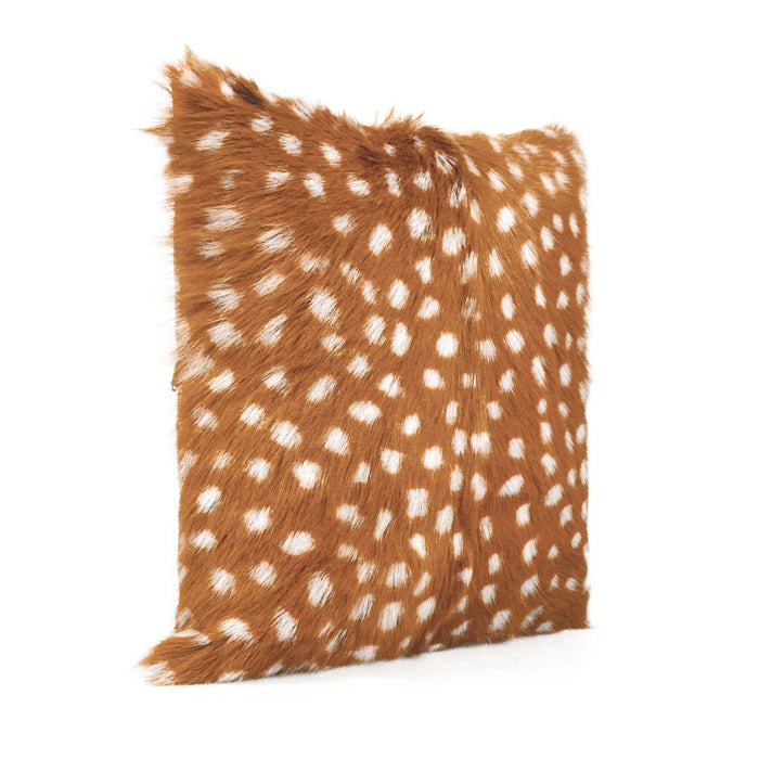 Amber - Genuine Goatskin Square Pillow - Brown