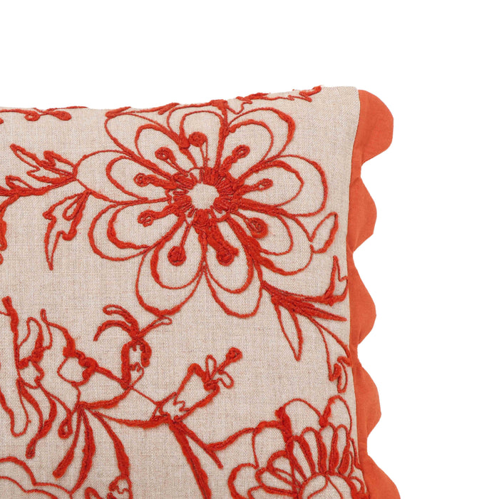 Portia - Embroidered Cotton Flex 20" x 12" Accent Cushion