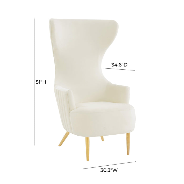 Julia - Velvet Channel Tufted Wingback Chair