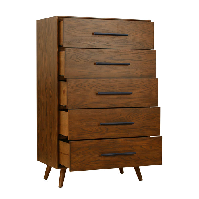 Emery - 5 Drawer Chest - Pecan