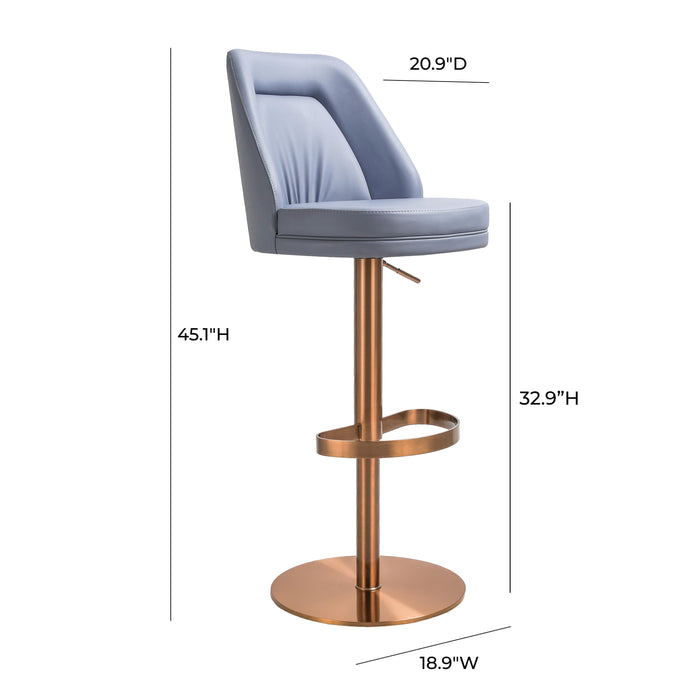 Maven Lavender Mist Performance Vegan Leather and Rose Gold Adjustable Swivel Stool