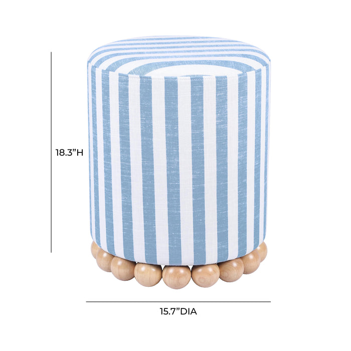 Dex - Striped Linen Ottoman