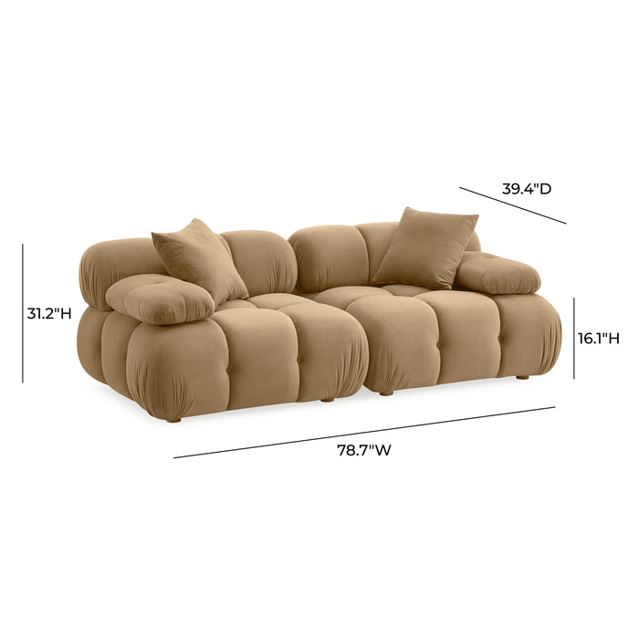 Calliope Cafe Au Lait Performance Velvet Modular Loveseat