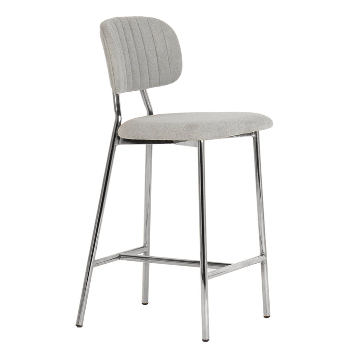 Ariana Grey Counter Stool - Silver Legs (Set of 2)