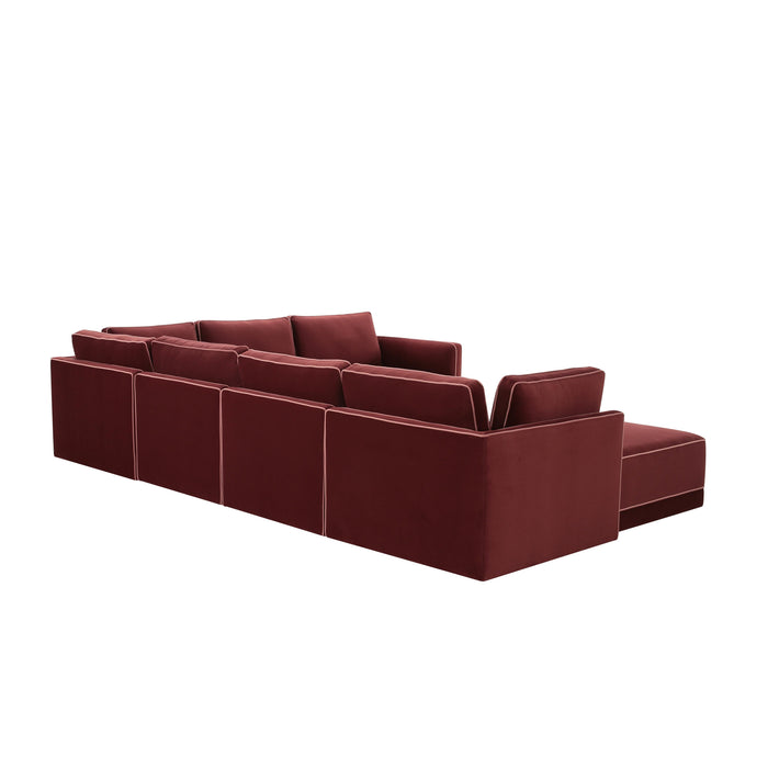 Willow Berry Red Modular Large LAF Chaise Sectional