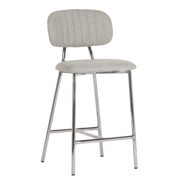 Ariana Grey Counter Stool - Silver Legs (Set of 2)