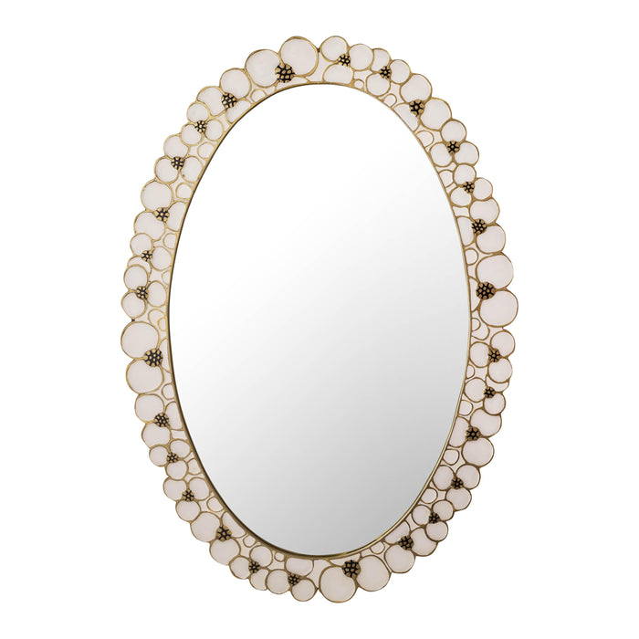 Flor - Handpainted Mirror - Beige