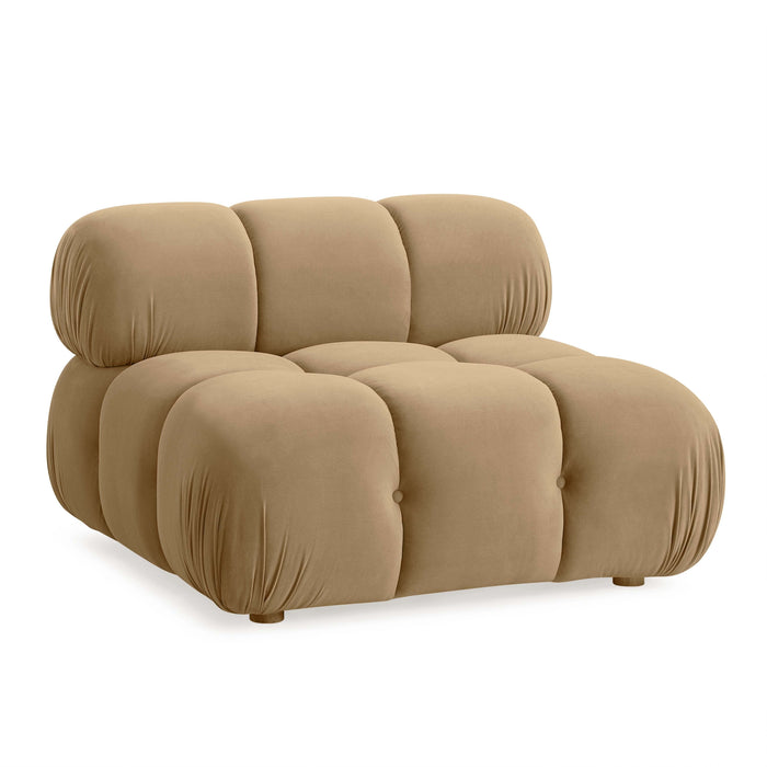 Calliope Cafe Au Lait Performance Velvet Modular Armless Chair