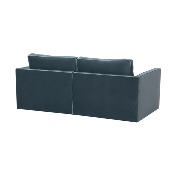 Willow Misty Blue Modular Loveseat