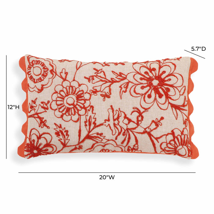 Portia - Embroidered Cotton Flex 20" x 12" Accent Cushion