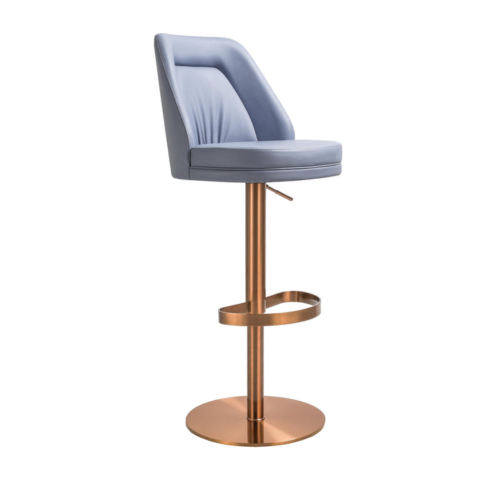 Maven Lavender Mist Performance Vegan Leather and Rose Gold Adjustable Swivel Stool