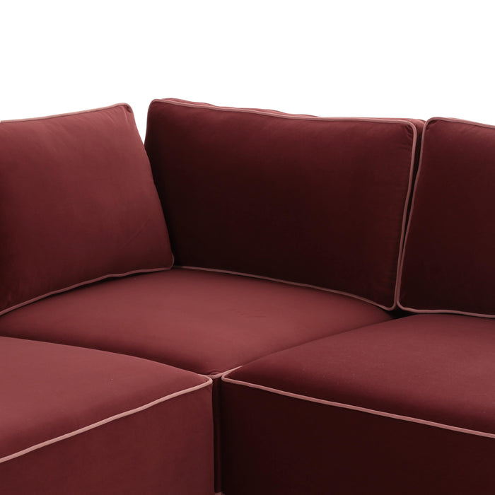 Willow Berry Red Modular Large LAF Chaise Sectional