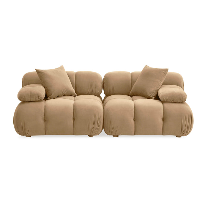 Calliope Cafe Au Lait Performance Velvet Modular Loveseat