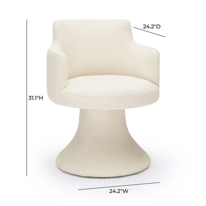 Jeffree - Performance Boucle Swivel Dining Chair - Cream