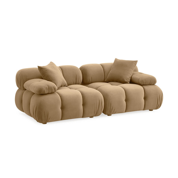 Calliope Cafe Au Lait Performance Velvet Modular Loveseat