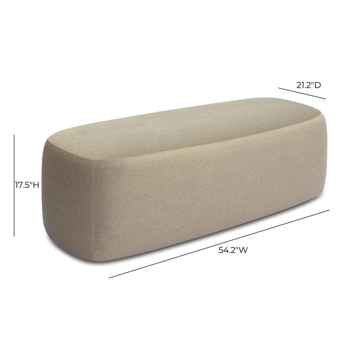 Graceland - Faux Mohair Bench - Taupe