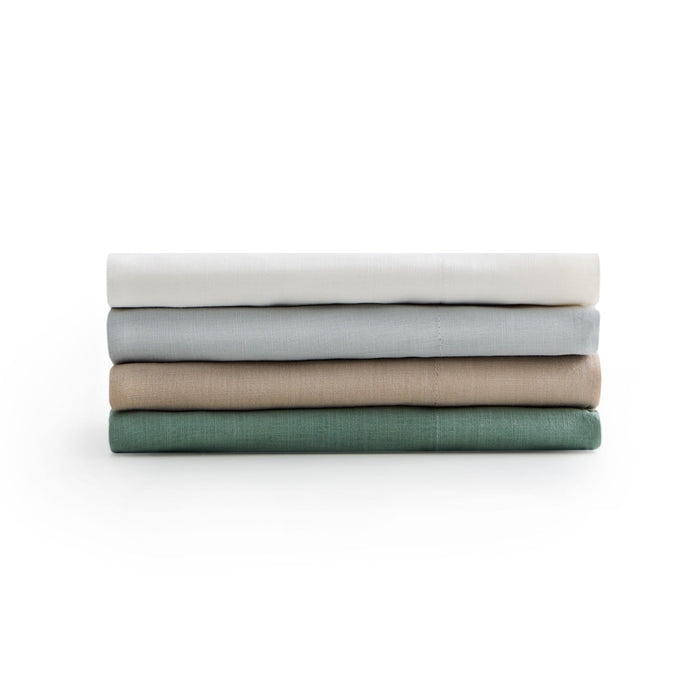 Linen-Weave Cotton Split California King Sheet Set - Sage