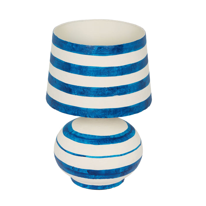 Positano - Striped Papier Mache Table Lamp