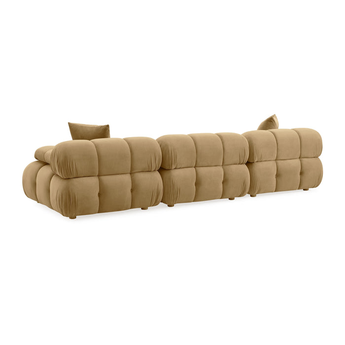 Calliope Cafe Au Lait Performance Velvet Modular Sofa