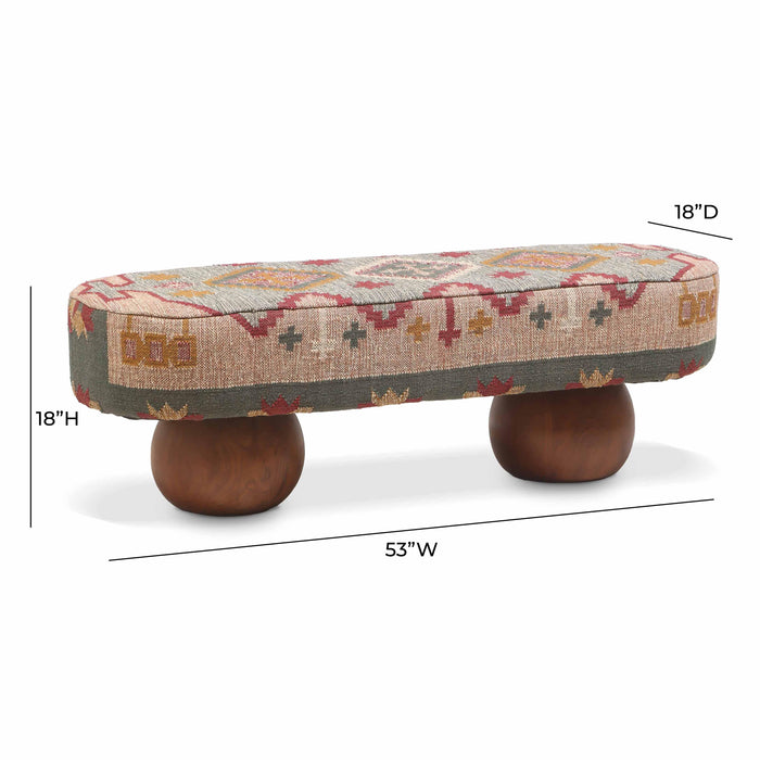 Rizi Textured Wool Upholstered Bench