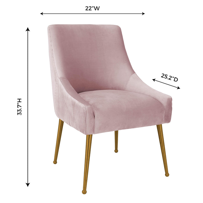 Beatrix Pleated Mauve Velvet Side Chair