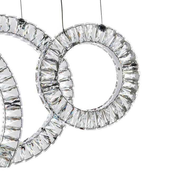 5 Hoop Crystal Progression Chandelier // Chrome