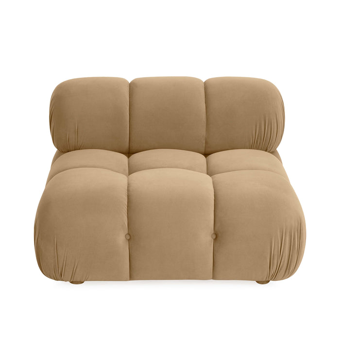 Calliope Cafe Au Lait Performance Velvet Modular Armless Chair