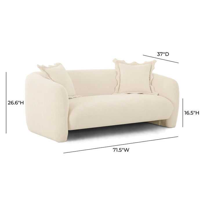 Lou - Textured Fabric Loveseat - Sandstone